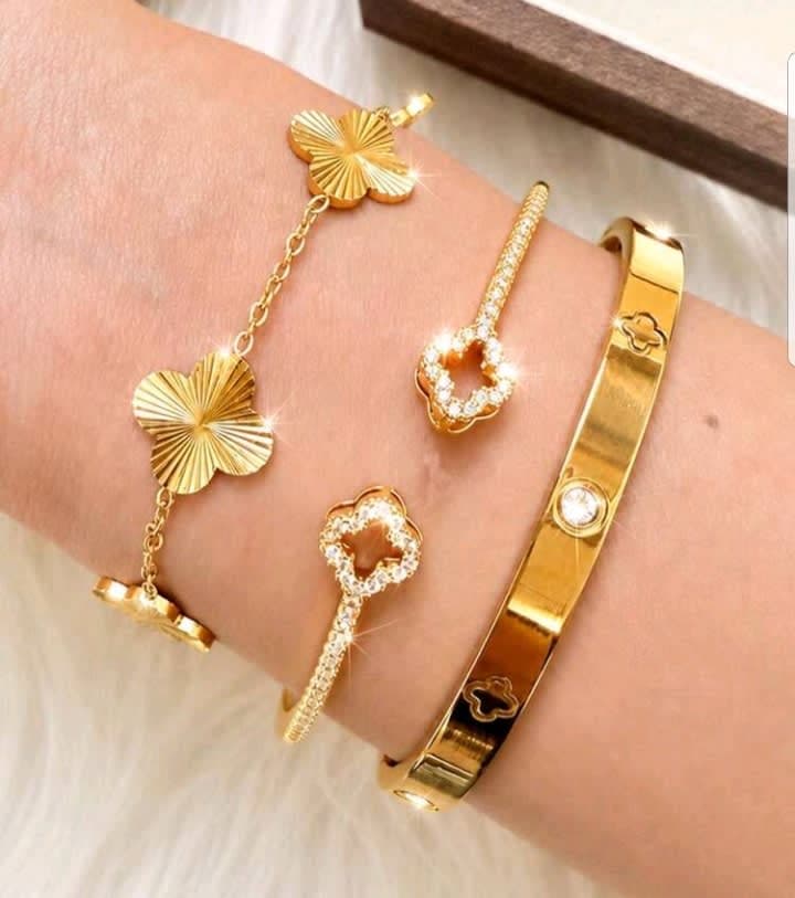 304 Stainless Steel 18K Gold Plated Women's